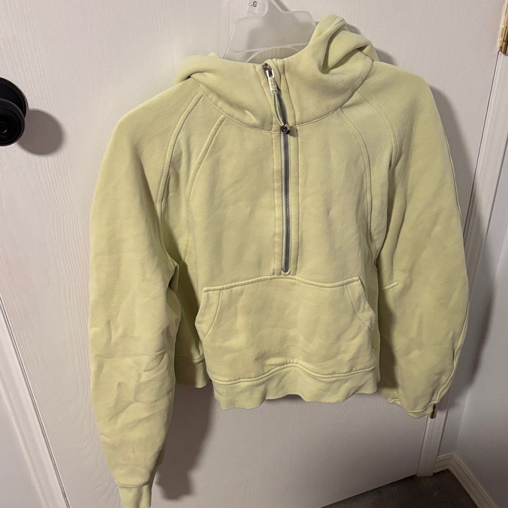 Light green lululemon scuba Half-Zip Hoodie
